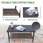 EAGLE PEAK Ensemble de conversation d'extérieur Mojave Dusk 4 pièces, mobilier de jardin en osier