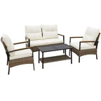 EAGLE PEAK Ensemble de conversation d'extérieur Mojave Dusk 4 pièces, mobilier de jardin en osier