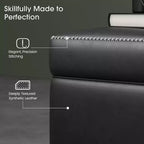 Banc de rangement ottoman, banc de chambre d'entrée moderne du milieu du siècle pour chambre à coucher, extrémité d'entrée, cuir synthétique avec coutures, charge 308 kg