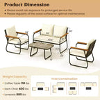 Costway 4/8 PCS Patio Furniture Set with Tempered Glass Coffee Table PE Wicker Rattan Chairs