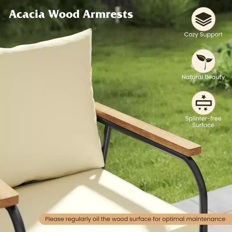 Costway 4/8 PCS Patio Furniture Set with Tempered Glass Coffee Table PE Wicker Rattan Chairs