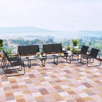 Costway 8 PCS Patio Furniture Set Fabric Lawn Chairs and Loveseat with Coffee Table