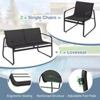 Costway Salon de Jardin 8 Pièces avec Chaises en Tissu et Causeuse avec Table Basse