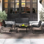 Costway Salon de Jardin 8 Pièces avec Chaises en Tissu et Causeuse avec Table Basse