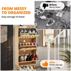 Shoe Storage Cabinet with Drawers - Ventilated & Odor-Resistant Organizer for 15-20 Pairs of Shoes Anti-Tip