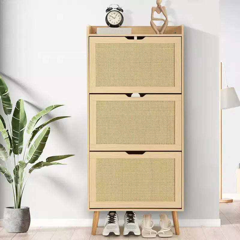 Shoe Storage Cabinet with Drawers - Ventilated & Odor-Resistant Organizer for 15-20 Pairs of Shoes Anti-Tip
