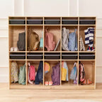 ECR4Kids Vestiaire de rangement à 10 sections et 10 bacs format lettre avec couvercles, mobilier pour enfants