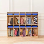 ECR4Kids Vestiaire de rangement à 10 sections et 10 bacs format lettre avec couvercles, mobilier pour enfants