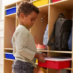 ECR4Kids Vestiaire de rangement à 10 sections et 10 bacs format lettre avec couvercles, mobilier pour enfants