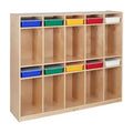 ECR4Kids 10-Section Storage Coat Locker and 10 Letter Size Trays with Lids, Kids Furniture