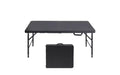 Folding Table 4FT, Heavy Duty Portable Plastic Folding Table with Handle, Anti-Slip Feet, Waterproof, Easy to Clean