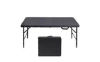 Folding Table 4FT, Heavy Duty Portable Plastic Folding Table with Handle, Anti-Slip Feet, Waterproof, Easy to Clean
