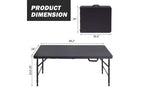 Table pliante 4 pieds, table pliante portable robuste en plastique avec poignée, pieds antidérapants, imperméable, facile à nettoyer