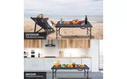 Table pliante 4 pieds, table pliante portable robuste en plastique avec poignée, pieds antidérapants, imperméable, facile à nettoyer