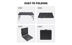 Table pliante 4 pieds, table pliante portable robuste en plastique avec poignée, pieds antidérapants, imperméable, facile à nettoyer