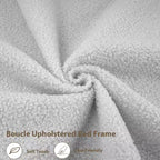 Cadre de lit double rembourré avec tête de lit de rangement à 2 niveaux, lit plateforme LED avec station de charge et tiroir pour enfants/filles/garçons, pas besoin de sommier tapissier