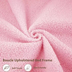 Cadre de lit double rembourré avec tête de lit de rangement à 2 niveaux, lit plateforme LED avec station de charge et tiroir pour enfants/filles/garçons, pas besoin de sommier tapissier
