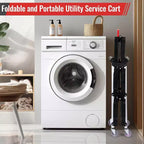 Chariot utilitaire pliable robuste de 80 kg, Chariot de service pliable avec roues pivotantes à 360°, Poignée ergonomique rouge