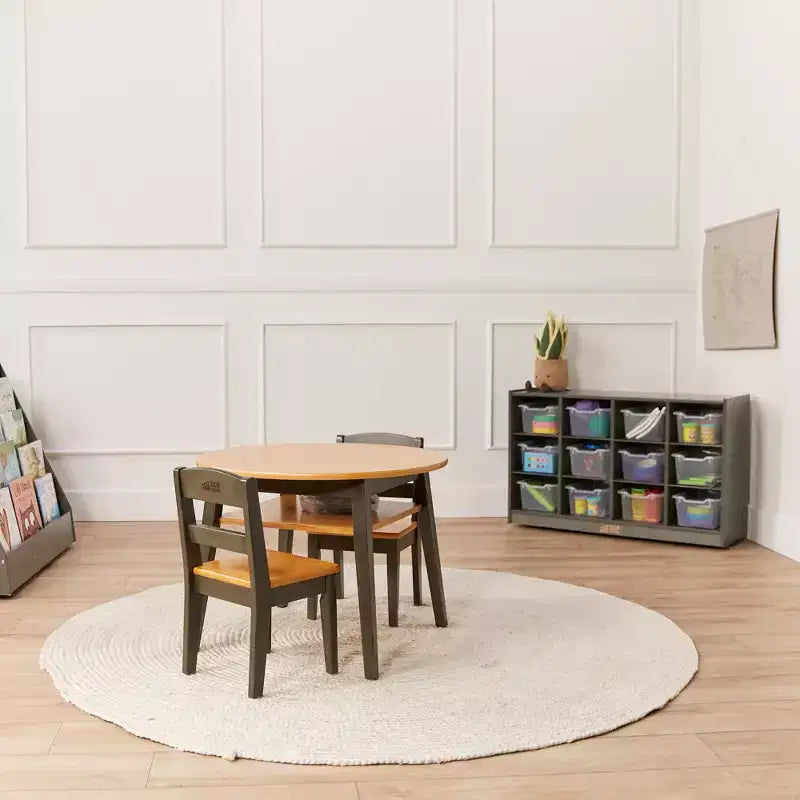Meuble de rangement mobile ECR4Kids à 12 casiers et 15 bacs Scoop Front, 3x4, mobilier pour enfants