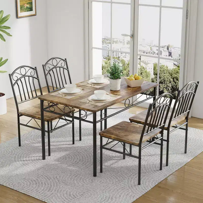 COZONY 5-Piece Dining Table Set for 4  Modern Kitchen & Dining Room Table with Chairs for Small Spaces
