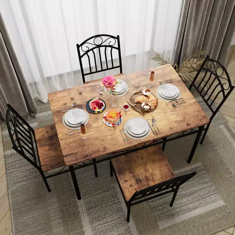 COZONY 5-Piece Dining Table Set for 4  Modern Kitchen & Dining Room Table with Chairs for Small Spaces