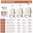 Ensembles de valises rigides 5 pièces, bagages rigides légers avec roulettes pivotantes, valises enregistrées 20/24/28 pouces + 2 sacs