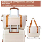 Ensembles de valises rigides 5 pièces, bagages rigides légers avec roulettes pivotantes, valises enregistrées 20/24/28 pouces + 2 sacs