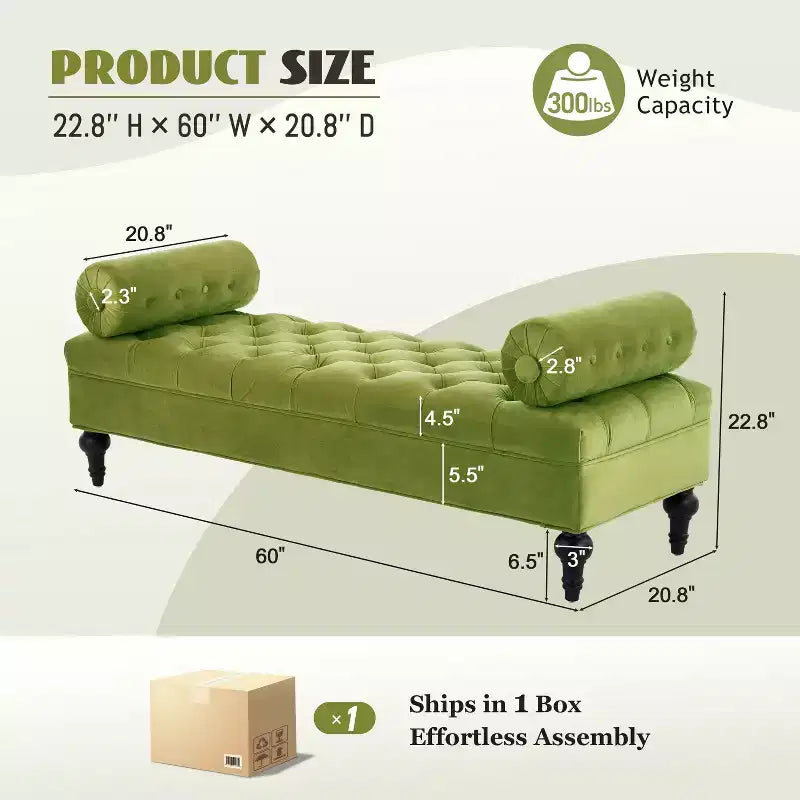 Christopher Knight Home Mirelle Modern Velvet Upholstered Tufted Bench with 2 Detachable Pillows