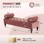 Christopher Knight Home Mirelle Modern Velvet Upholstered Tufted Bench with 2 Detachable Pillows