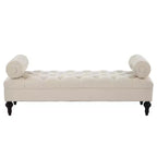 Christopher Knight Home Mirelle Modern Velvet Upholstered Tufted Bench with 2 Detachable Pillows