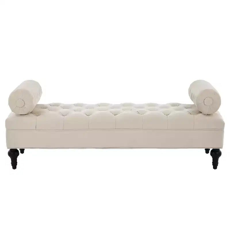 Christopher Knight Home Mirelle Modern Velvet Upholstered Tufted Bench with 2 Detachable Pillows