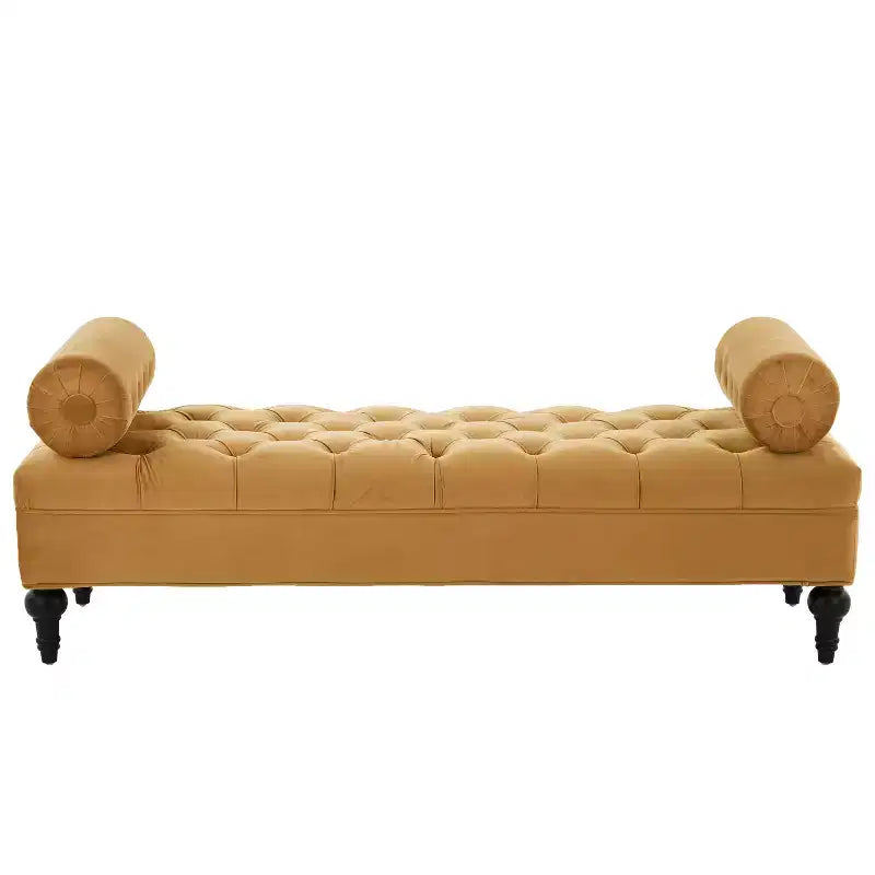 Christopher Knight Home Mirelle Modern Velvet Upholstered Tufted Bench with 2 Detachable Pillows