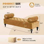 Christopher Knight Home Mirelle Modern Velvet Upholstered Tufted Bench with 2 Detachable Pillows