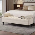 Christopher Knight Home Mirelle Modern Velvet Upholstered Tufted Bench with 2 Detachable Pillows