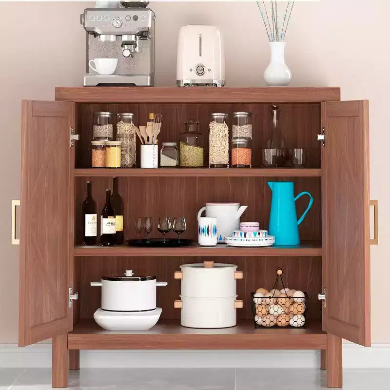 Acekool Sideboard Buffet Cabinet with Adjustable Shelves, 2-Door Farmhouse Console Table for Kitchen, Coffee Bar, Dining Room, 35.5H x 30L x 14W