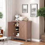 Acekool Sideboard Buffet Cabinet with Adjustable Shelves, 2-Door Farmhouse Console Table for Kitchen, Coffee Bar, Dining Room, 35.5H x 30L x 14W