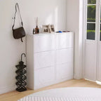 Meuble à chaussures Okak, Organiseur de chaussures autoportant avec 6 tiroirs à abattant, Meuble de rangement à chaussures pour entrée, salon, couloir, Blanc