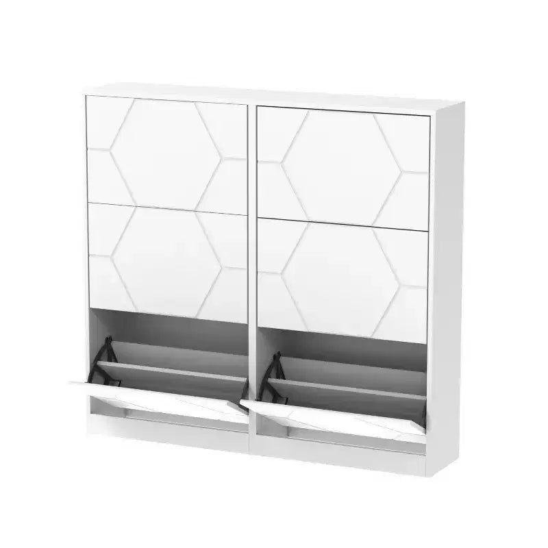 Meuble à chaussures Okak, Organiseur de chaussures autoportant avec 6 tiroirs à abattant, Meuble de rangement à chaussures pour entrée, salon, couloir, Blanc