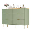 Bedroom Dresser with 6 Drawers, Wood Dressers for Closet, Dresser of Drawers with Handle, Bedroom Furniture Storage Organizer for Hallway