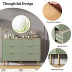 Bedroom Dresser with 6 Drawers, Wood Dressers for Closet, Dresser of Drawers with Handle, Bedroom Furniture Storage Organizer for Hallway