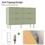 Bedroom Dresser with 6 Drawers, Wood Dressers for Closet, Dresser of Drawers with Handle, Bedroom Furniture Storage Organizer for Hallway