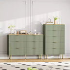 Bedroom Dresser with 6 Drawers, Wood Dressers for Closet, Dresser of Drawers with Handle, Bedroom Furniture Storage Organizer for Hallway