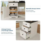 Bureau d'angle style ferme de 60 pouces en L - Tiroirs de classement et meuble de rangement, bureau d'ordinateur d'angle pour bureau à domicile