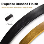 MAYEERTY Hanging Mirror Aluminum Alloy Thin Edge Black Round 35x35x1in