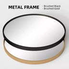 MAYEERTY Hanging Mirror Aluminum Alloy Thin Edge Black Round 35x35x1in