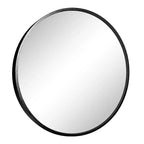 MAYEERTY Hanging Mirror Aluminum Alloy Thin Edge Black Round 35x35x1in