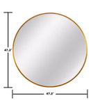 MAYEERTY Hanging Mirror Aluminum Alloy Thin Edge Black Round 35x35x1in