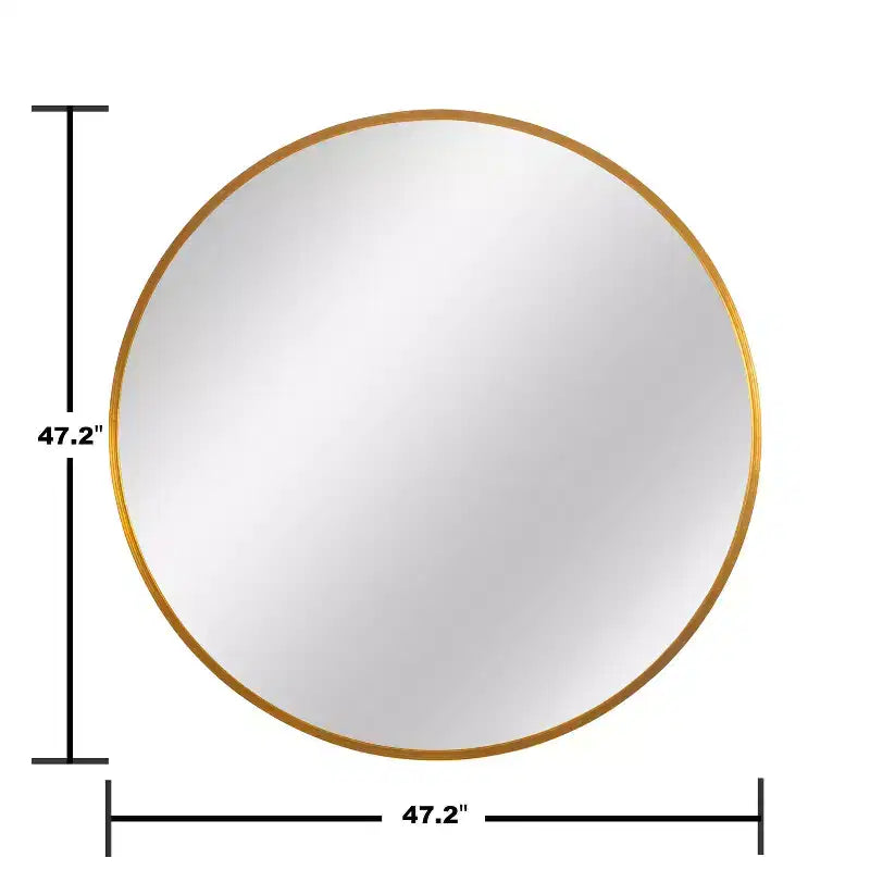 MAYEERTY Hanging Mirror Aluminum Alloy Thin Edge Black Round 35x35x1in