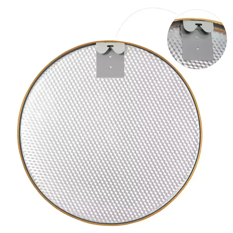 MAYEERTY Hanging Mirror Aluminum Alloy Thin Edge Black Round 35x35x1in