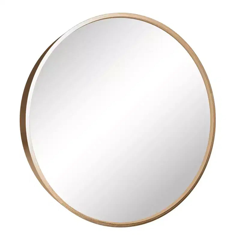MAYEERTY Hanging Mirror Aluminum Alloy Thin Edge Black Round 35x35x1in